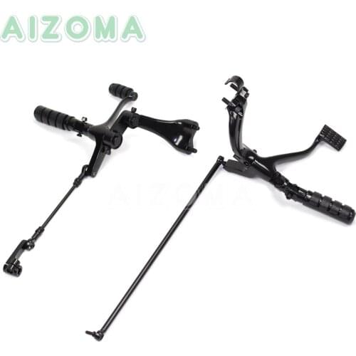 Black Forward Controls Foot Pegs Levers Linkage Kit For Harley Sportster XL 883 1200 Nightster Forty-Eight Custom Roadster 04-13