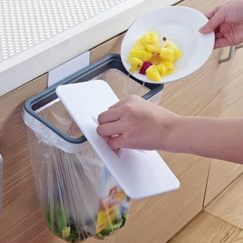 Garbage Bag Holder Cupboard Door Back Hanging Trash Rack Storage Cupboard Cabinet kitchen Tools Economic Storage Racks wholesale