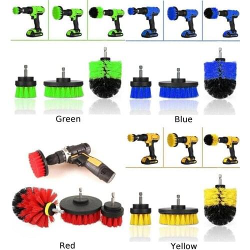 Electric Brush Hard Bristle Auto Detailing Cleaning Tools 3pcs Set Car Wash Diy