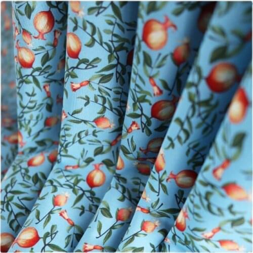 Width 57" High-Density Retro Fashion Floral Print Cotton Fabric By The Half Yard For Dress Shirt Childrens Wear Material