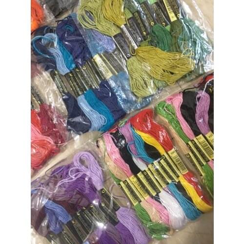 Mix color 4.74usd Similar DMC embroidery floss Cross Stitch Cotton Embroidery Thread Floss Sewing Skeins Craft Wholesale Retail