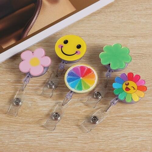 Stationery Office Fresh Small Retractable Badge Reel Lanyards ID Name Card Badge Nurse Children Employee Card Clip