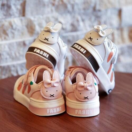 Girls Sneakers For Kids Shoes Baby Girls Toddler Shoes Rabbit Ear Fashion Leather Casual Soft Sport Running Childrens Shoes