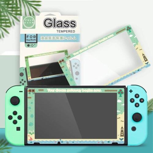 Cute Screen Protector for Nintendo Switch Animal Crossing Premium Transparent HD Clear Tempered Glass Protectors Anti-Scratch