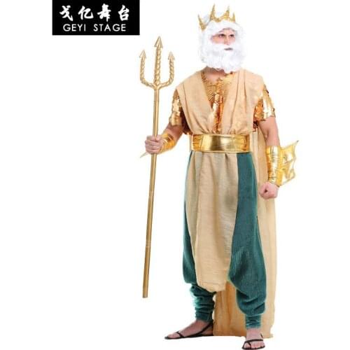 Men Greek mythology Neptune Poseidon Cosplays Halloween The king of all gods Zeus costumes Carnival Purim Masquerade party dress
