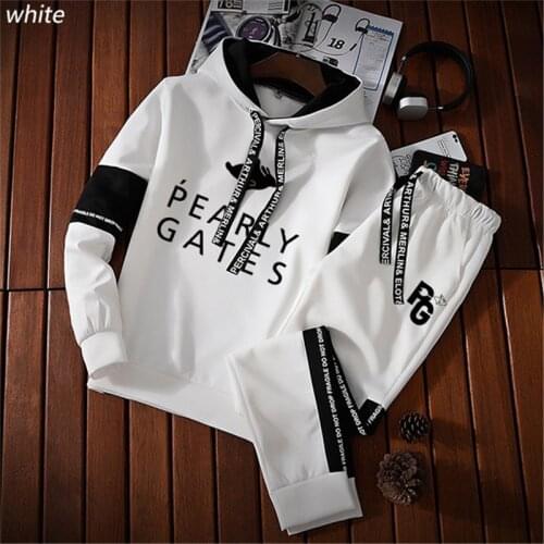 2021 Autumn Winter New Adios Mens Hoodies+Pants Two Pieces Sets Casual Tracksuit Male Sportswear Gym Brand Clothing Sweat Suit