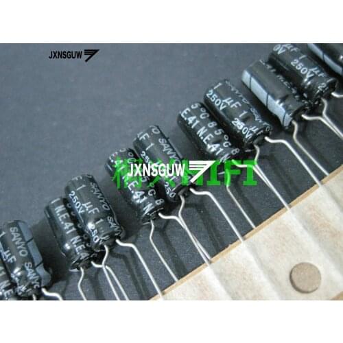 20PCS Original SANYO 250V1UF 5X11MM black Aluminum electrolytic capacitors 1uF/250v 85 degrees 1UF 250V