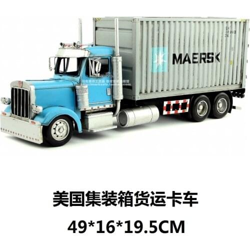 Hot Classic The United States Container Truck Model Creative Mini Iron Truck Models Best Gift Home Bar Decoration