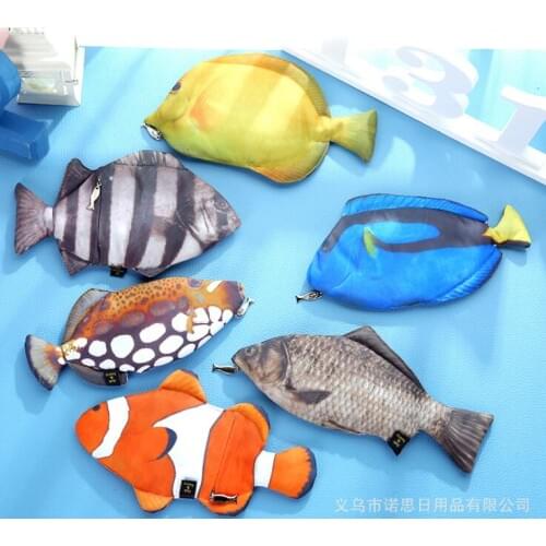 Fish Pencil Bag Creative New Cartoon Pen Case Nylon Pencil Pouch School Supplies