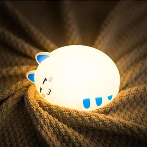 Cute cat animal USB charging cartoon childrens lamp bedroom baby night light Drop shipping