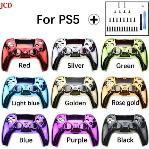 JCD Replacement Shell DIY Housing Case Accessory For PS5 Controller Protective Case Cover Handle Electroplating Games Accessorie