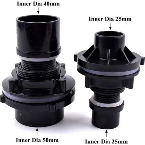 25/40/50mm Water Tank Connector PVC Pipe Aquarium Fish Tank Inlet / Outlet Joint DIY Garden Water Pipe Connectors Drain Joints