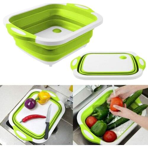 Retractable Foldable Washing Vegetable Basin Drain Basket Multifunction Chopping Board Cutting Board Washing Basin Draining