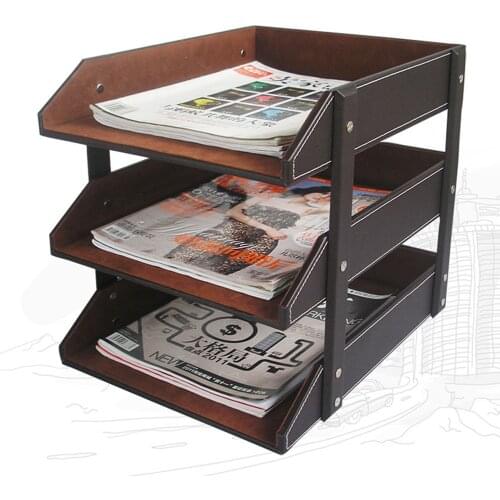 EverPerfect High Quality 3 Layers Fashion Magazine Rack, 3 Slots File Holder Desk Organizer Newspaper Rack