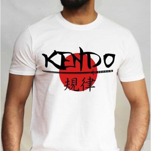 Kendo Japanese Flag Samurai Sword Kanji Self Discipline Men Adult 2018 Fashion 100% Cotton Slim Fit Solid Color Company T Shirt