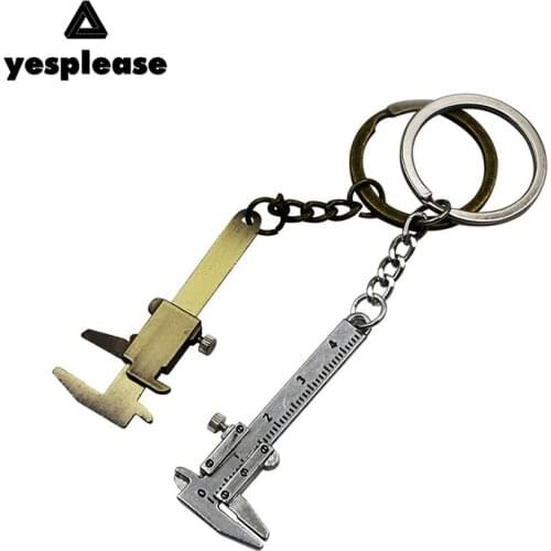 Yesplease Car Styling Accessories Keyrings Key Chain Rings Mini Vernier Caliper Key Ring Automobile Turbo Key Chains