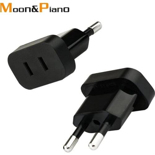 1PC US To EU Plug Adapter 4.0mm 4.8mm 2 Round Socket Mini Lightweight AC 2.5A 250V Converter Travel Electrical Power Adaptor