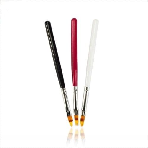 1pcs Nail Brush Pen UV Gel Gradient Bloom Nail Art Painting With Wood Handle Nylon Hair Black White Red Draw Manicure Nail Tool