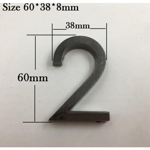 1PC Black Color Plastic House Numbers 6*3.8*0.8CM Hotel Home Door ABS Plating Number Digits Sticker Plate Signs Address Plaque