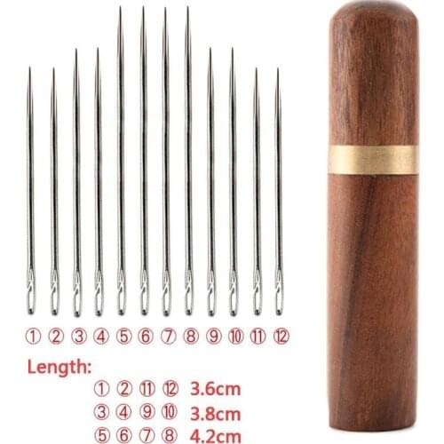 12Pcs/set Elderly Needle-side Hole Blind Needle Hand Household Sewing Stainless Steel Sewing Needless Threading Apparel Sewing