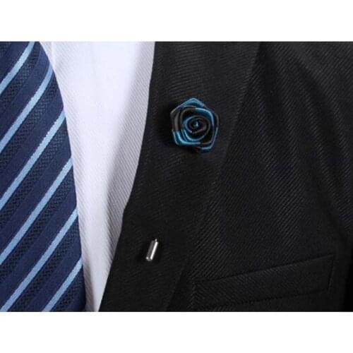 20Pcs Colorful Best Man Groom Boutonniere Cloth Satin Rose Flower men buttonhole Wedding Party Prom Man Suit Corsage Pin Brooch