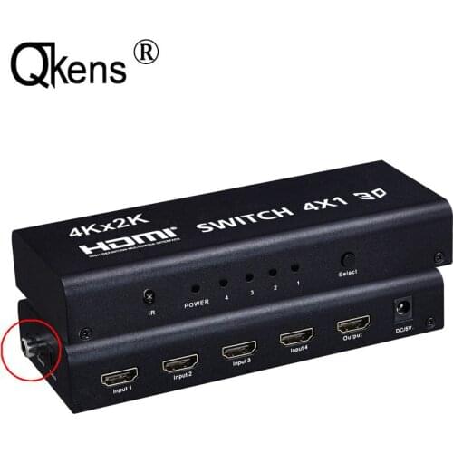 4x1 HDMI Switch 3D with IR Remote Toslink Coaxial AUX Audio Output 4K 1080P 4 Input for PS3 PS4 Camera PC DVD To HDTV Monitor