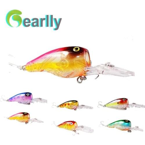 6pcs/lot 11g/9cm 3D eyes luminous wheel Hard crank fishing lure bass bait artificial bait pesca night fishing