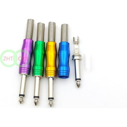 8pcs 6.35mm Mono Plug With Spring Cable Protector Solder New