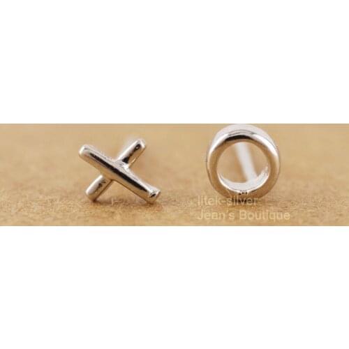 925 Sterling Silver Cute Lovely Little Tiny XO Post Stud Earrings women kid children A1151