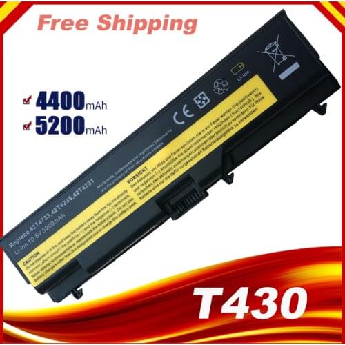 6Cell 5200mAh 10.8V 42T4757 42T4235 Laptop Battery For Lenovo ThinkPad E40 E50 L430 L530 W530 T430 T530 45N1001 42T4796
