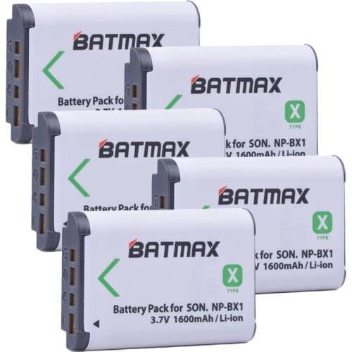 5Packs NP-BX1 Battery Pack for SONY Camera DSC-RX100 RX1 HDR-AS15 AS10 HX300 WX300 NPBX1 NP BX1 BC-CSXB Camera Battery NP-BX1