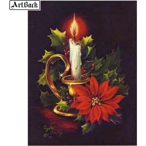 5d diy diamond painting candle flower picture full square diamond embroidery new arrival diamond mosaic 3d wall sticker