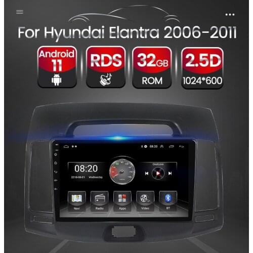 Car Radio Player GPS Android 11 For Hyundai Elantra 2006-2010 2011 RDS DSP Multimedia Video Navigation Carplay 4 Core 2G+32G BT