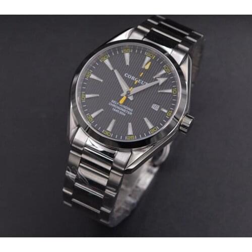 Corgeut 41mm men clock Automatic calendar date Mechanical Sapphire Glass men wristwatch luxury top brand