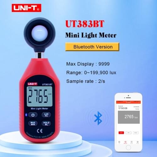 UNI-T UT383BT Digital Luxmeter Bluetooth Mini Light Meter Environmental Testing Equipment Handheld Type Luxmeter Illuminometer