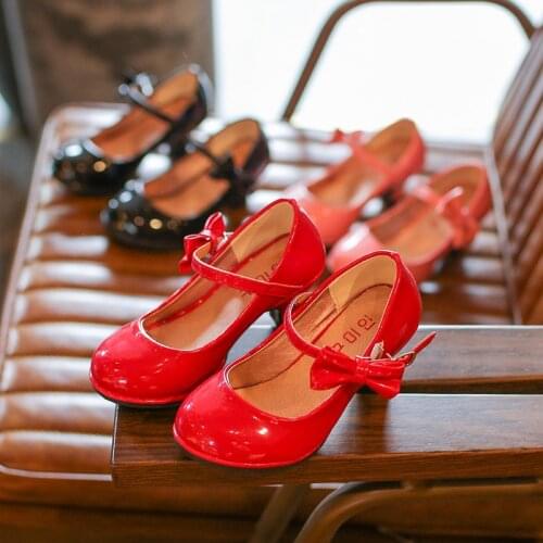 Children Bowknot shoes childrens High Heels girls princess Fashion Tide Sandals shoes high heels in Party For All Seasons