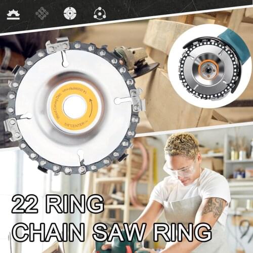 4'' Wood Carving Disc 100 mm Grinder Chain Disc 22 Teeth Saw Blade Angle Grinder Chain Disc Wood Tool Carving Disc
