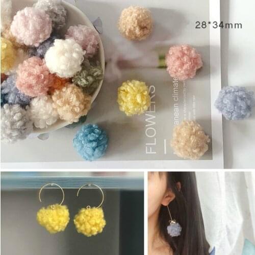 DIY Furry Ball Earrings Material Roll Furry Ball Pendant Earrings Drop Rubber Band Head Accessories Phone Case Pendant