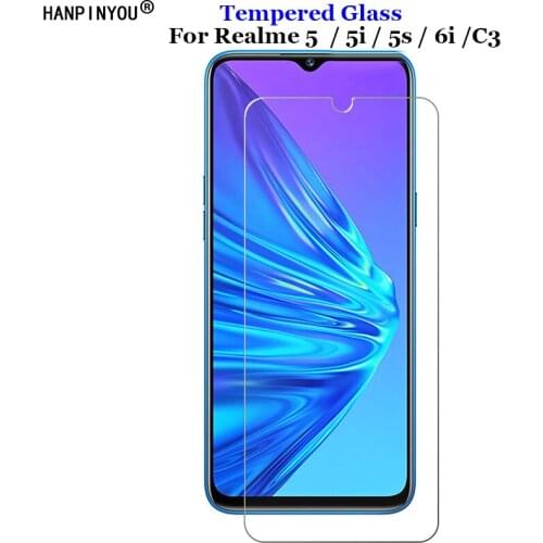 For Realme 5 Realme5 5s 6i C3 6.5" Tempered Glass 9H 2.5D Premium Screen Protector Film For Realme 5i 6.52"