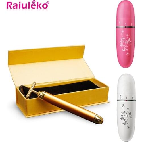 Electric Slimming Face 24k Gold Vibration Facial Beauty Bar Stick Lift Skin Tightening Wrinkle Massage Bar Remove Dark Circles