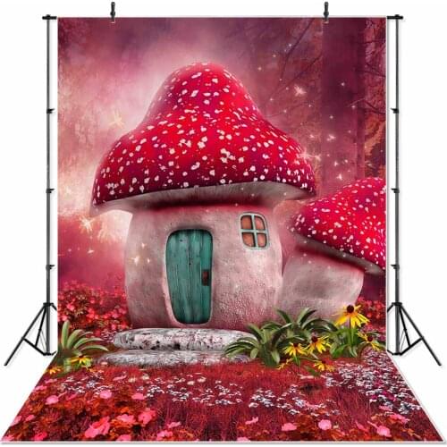 Fairy photography backdrops Mushroom Fairy alice in wonderland party child photocall photobooth Background for photo studio