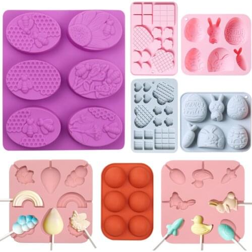 6 Hole Oval Soap Molds Silica Gel Bee Shape Handmade Soap Mold Portable Unique Soap Making Tools DIY Creative Baking
