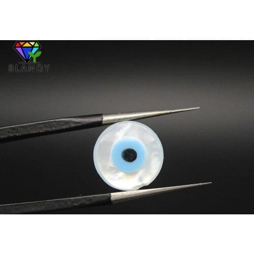 Good Quality Natural Mother Of Pearl Shell Round Shape Evil Eye Stone With A Hole 10mm MOP Shell Beads For DIY Jewelry