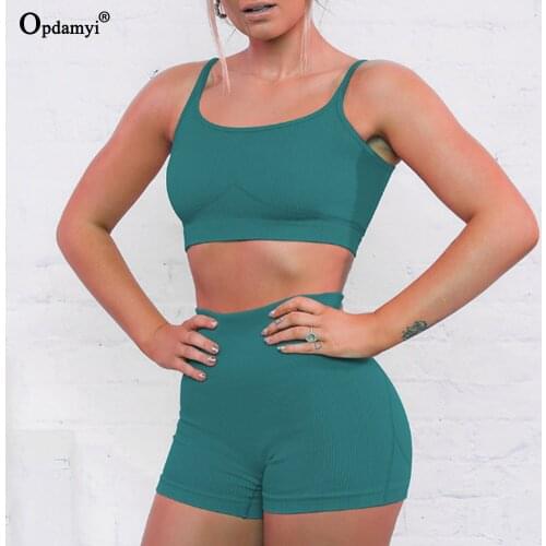 2PCS Women Seamless Yoga Set Gym Workout Outfit Fitness Wear Clothes Short Crop Top And High Waist Leggings Running Sports Sets