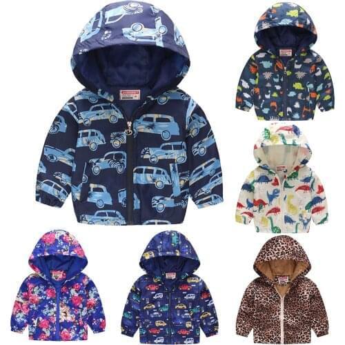 Jacket For Girls 2021 Spring Autumn Fashion Kids Boys Windbreaker Outerwear Cartoon Hooded Jackets For Children Outerwear Coats