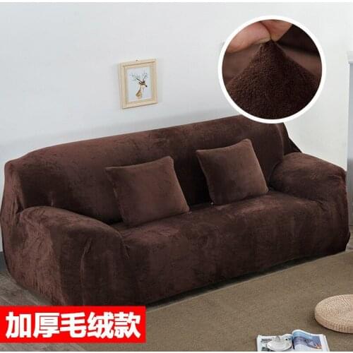 Hot Velvet Plush L Shaped Sofa Cover for Living Room Elastic Furniture Couch Slipcover Chaise Longue Corner Sofa Cover Stretch