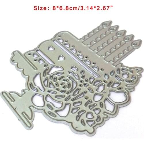 Flower Birthday Cake Metal Cutting Dies Stencil DIY Scrapbooking Album Paper Card Template Mold Embossing Craft Decoration