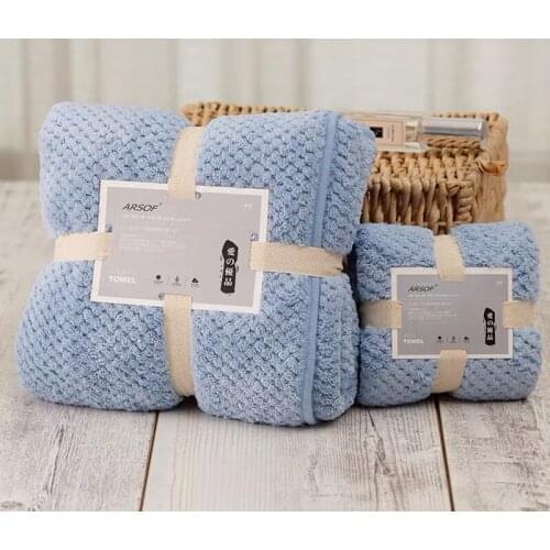 Bath towel set-(1 bath towel, 1 towel) quick-drying, absorbent, soft and comfortable home, gym, spa, hotel, swimming pool