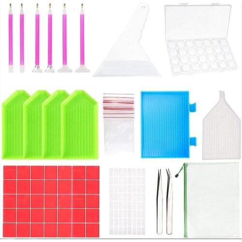 96-piece 5D Diamond Painting Tool Kit, Diamond Paint Roller and Adult or Child Diamond Embroidery Box
