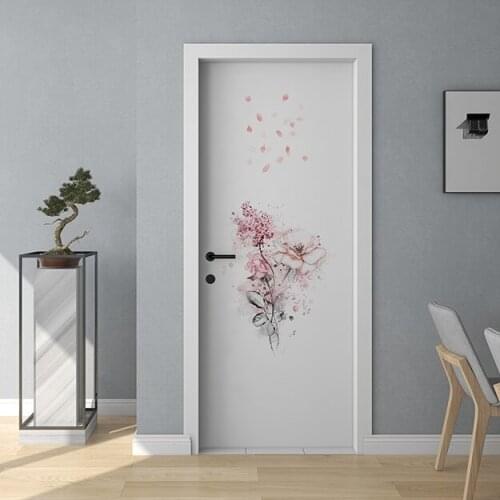 Art PVC Door Stickers Pattern Poster Front Bathroom Door Stickers Furniture Living Room Decoration Porte Home Decor EH50DS